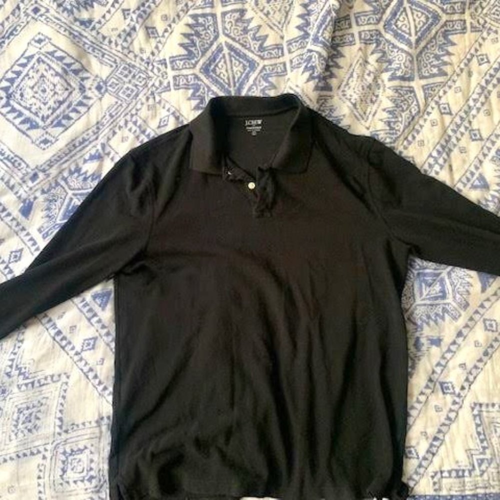 J.Crew black long sleeved polo